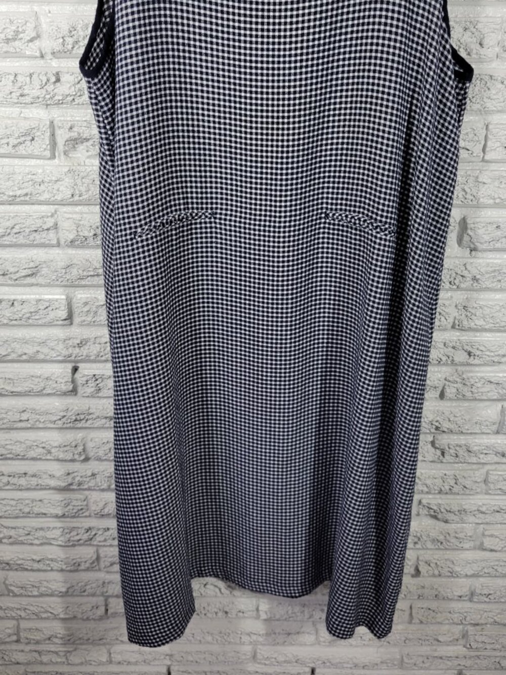 CJ Banks Women 20W Dress Gingham Blue White Seersucker Sleeveless PLA58E - Picture 5 of 12